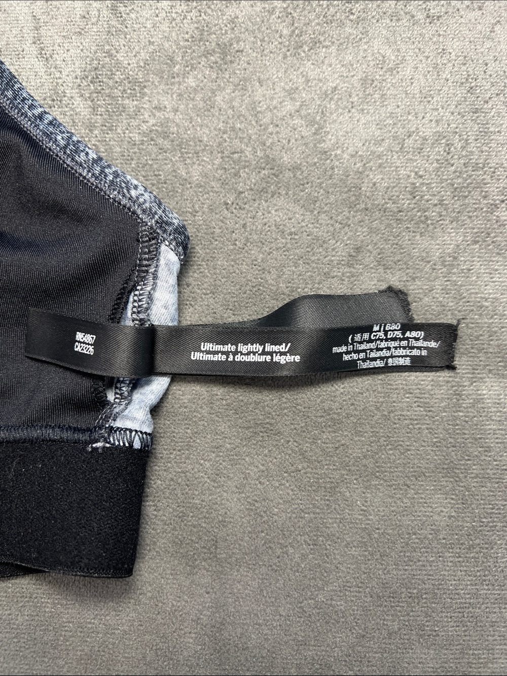 PINK Victoria's Secret Heathered Charcoal Ultimate Lightly Lines Sports Bra M - Picture 10 of 11